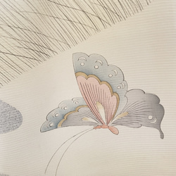 着物リメイクバッグ　蝶々の絽　トートバッグ　サブバッグ　 10枚目の画像