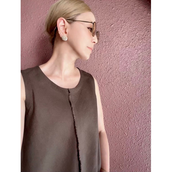 RATA❤️選擇你的長度❣️飄逸美麗❤️腰部修長的長裙❤️橄欖棕色❤️厚實的亞麻混紡❤️ 第4張的照片