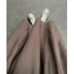 RATA❤️長度可以選擇❣️搖曳美麗❤️長裙圍腰❤️橄欖棕❤️粗麻混紡❤️ 第3張的照片