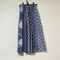 浴衣リメイク Ｄ パッチワーク ギャザースカート  コットン  浴衣スカート 着物リメイク  着物スカート 4枚目の画像