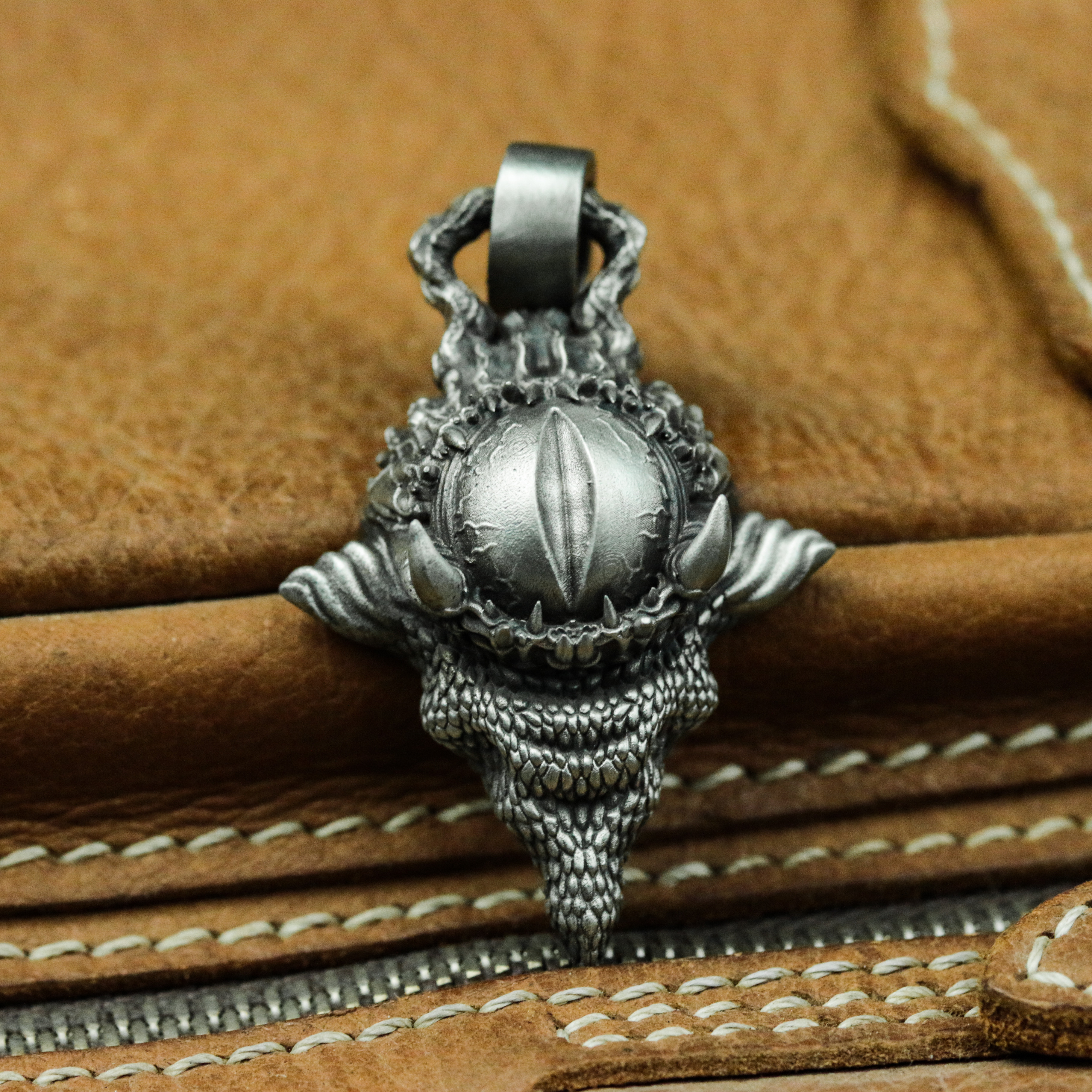 モンスターアイボール、シルバー925ペンダントネックレス、ゴーストアイスターリングシルバーメンズペンダントネックレス、テ