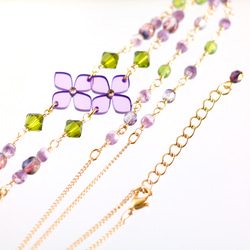 雨の日の紫陽花ネックレス/n342 5枚目の画像