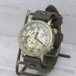 "倭ノ刻手巻二" 旧漢数字(大字)インデックス 手巻きBrass38mm 手作り腕時計 [BHW149] 1枚目の画像