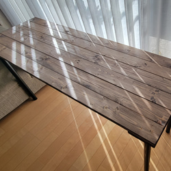 【オーダーメイド】テーブル二脚セット　ウォールナットワックス塗装 2枚目の画像