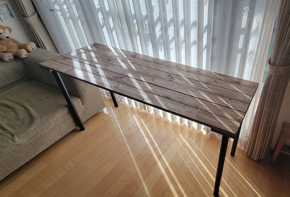 【オーダーメイド】テーブル二脚セット　ウォールナットワックス塗装 3枚目の画像