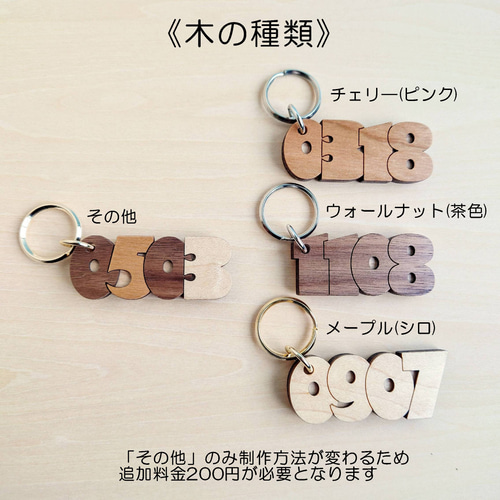 らんらん＊確認用 お名前入りオーダーメイド木製キーホルダー♫ シンプルなcherryのキーホルダー】 キーホルダー 木製 名入れ 木