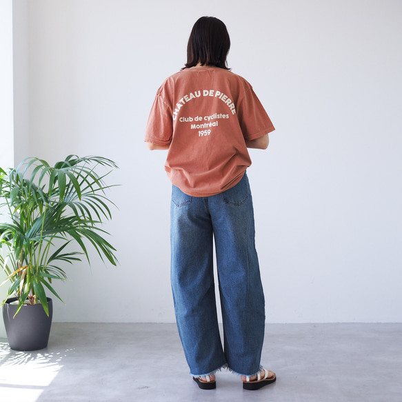 【ユニセックス】くすみカラーロゴTシャツ オレンジ(半袖) 9枚目の画像