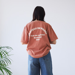 ユニセックス】くすみカラーロゴTシャツ オレンジ(半袖) Tシャツ