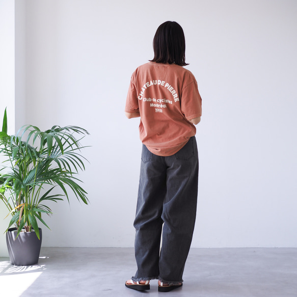 【ユニセックス】くすみカラーロゴTシャツ オレンジ(半袖) 10枚目の画像