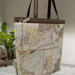 オランダゴブラン織り　お洒落な世界地図柄Ａ４対応ショルダートートバッグ 3枚目の画像