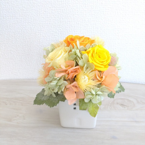 フラワーアレンジメント ビタミンカラー 造花