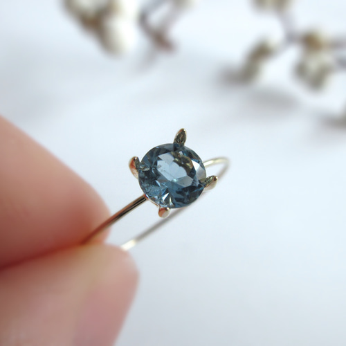 K10サンタマリアカラー5mm美粒「アクアマリン」リング【3月の誕生石