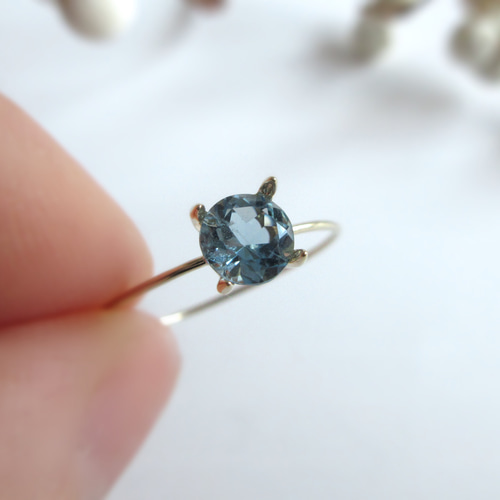 K10サンタマリアカラー5mm美粒「アクアマリン」リング【3月の誕生石