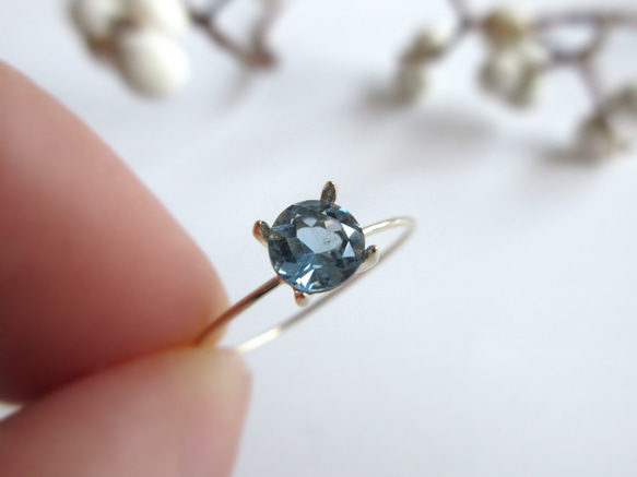 K10サンタマリアカラー5mm美粒「アクアマリン」リング【3月の誕生石