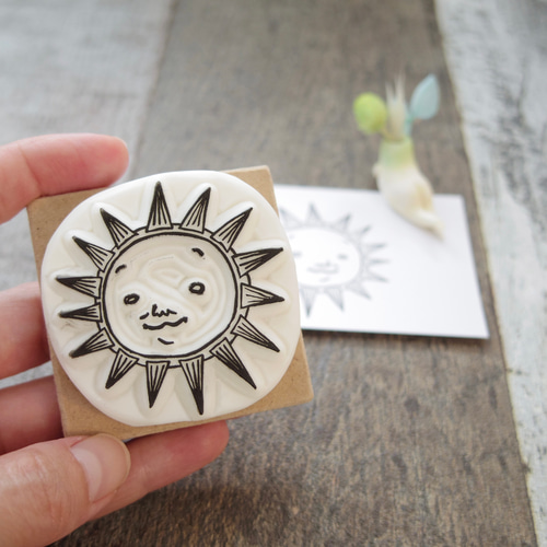 クセの強い太陽 ＊消しゴムはんこ はんこ・スタンプ 道ぬこふたりだべ