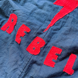 藍染 刺し子 リバーシブルパッチワーク野良着 リメイク "Rebel" 7枚目の画像