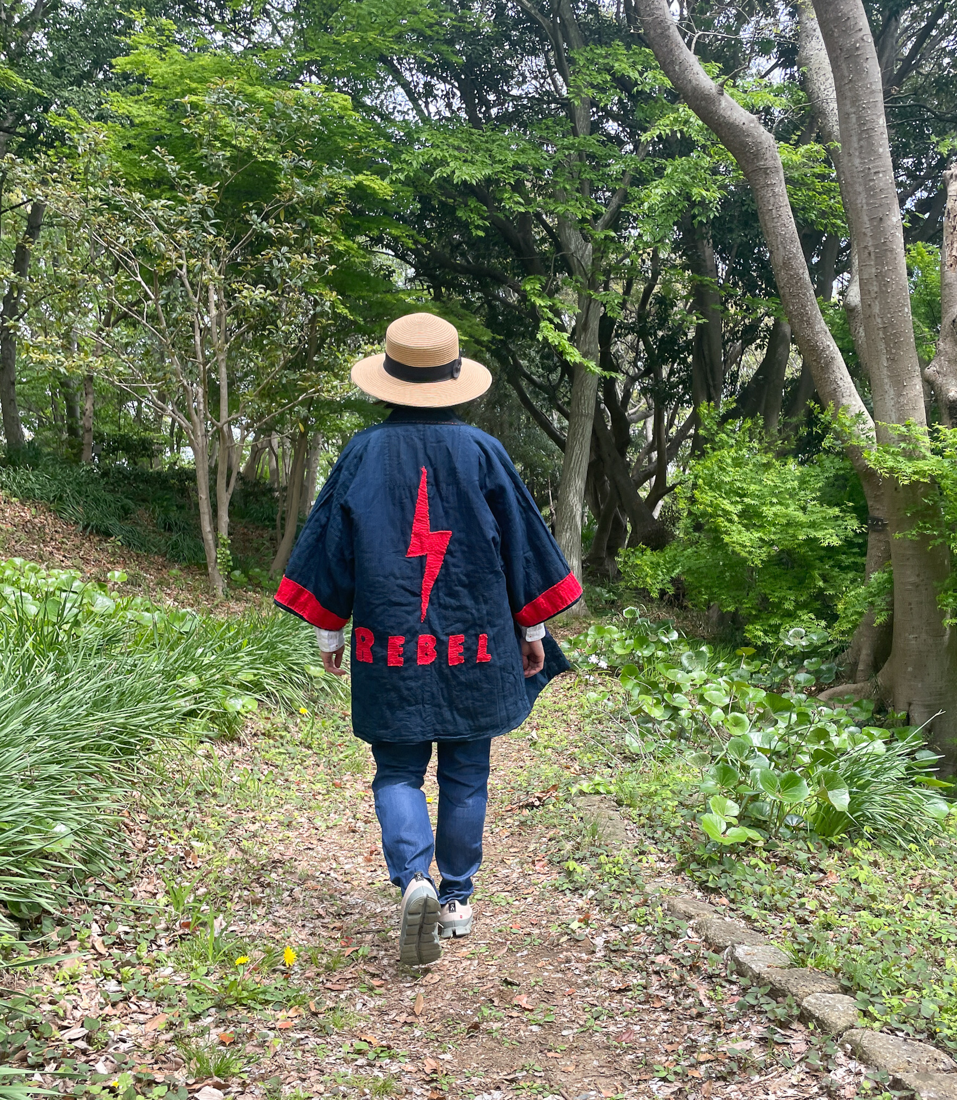 リバーシブル総刺し子♪藍染古布と縞木綿のパッチワーク
