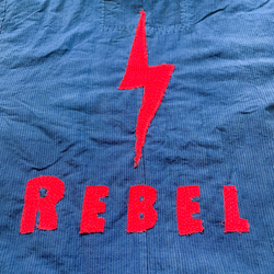 藍染 刺し子 リバーシブルパッチワーク野良着 リメイク "Rebel" 6枚目の画像