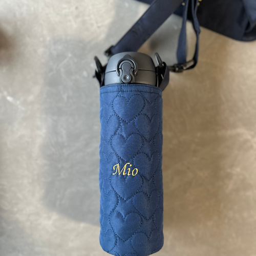 Nerori Rose》ハートキルティング 水筒カバー 【肩紐カバー付きも可能