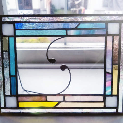 ステンドグラス製 いろいろガラスの フォトフレーム(縦横両用) フォト