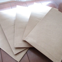 クラフト紙のマチ付き封筒10枚（マチ幅2.8センチ） 2枚目の画像