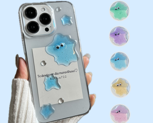 R135 《色付き》水たまりお目目ケース iPhoneケース スマホケース