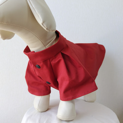［ご予約品］綿ギャバストレッチ生地を使ったラグランスリーブコート・犬服 2枚目の画像