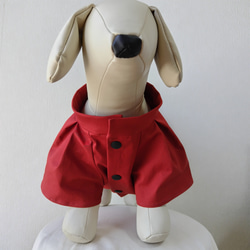 ［ご予約品］綿ギャバストレッチ生地を使ったラグランスリーブコート・犬服 1枚目の画像