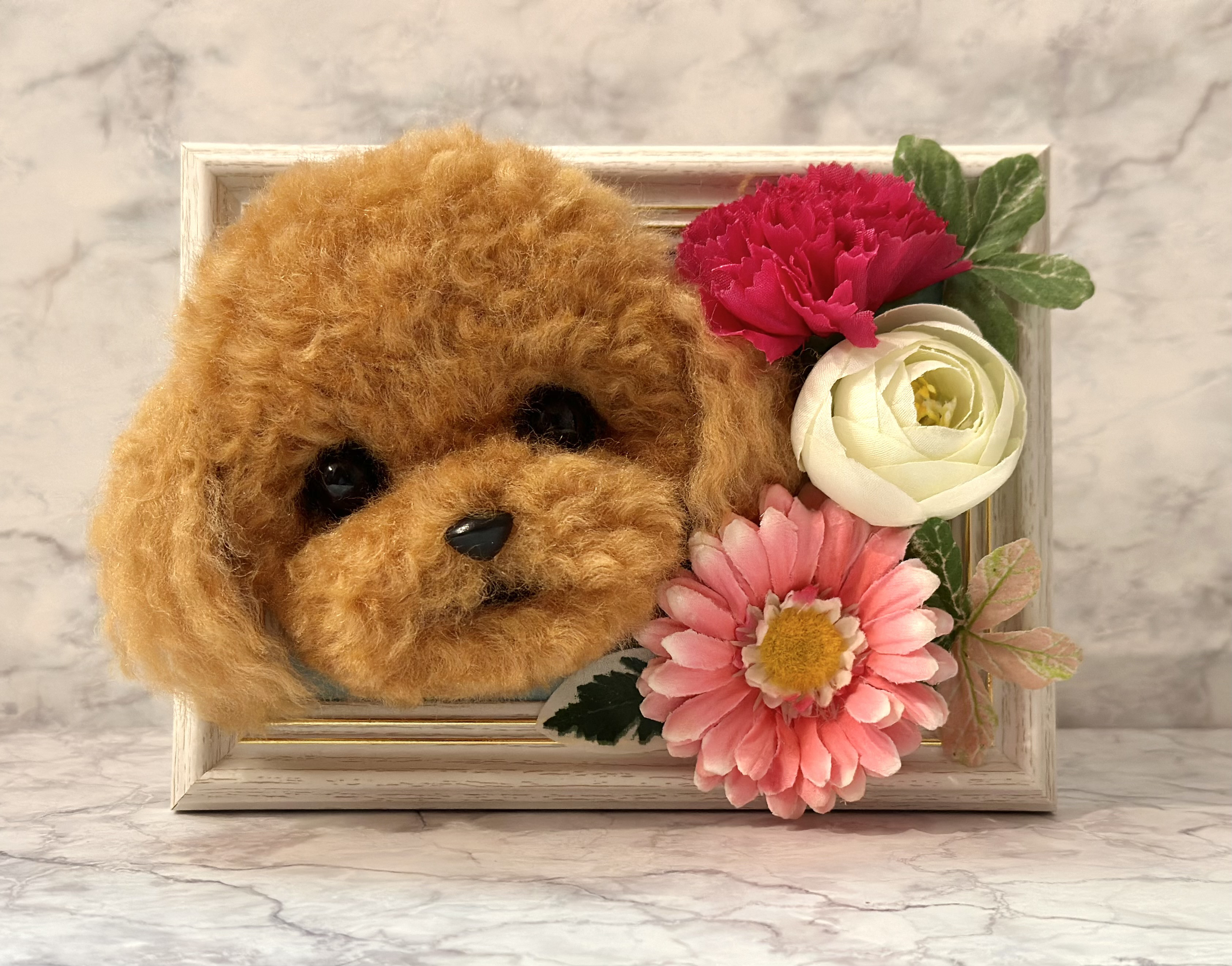 羊毛フェルト　プードル　フレーム