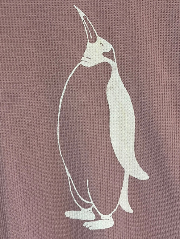 ペンギン柄レディースワッフルTシャツ【S～L】 2枚目の画像