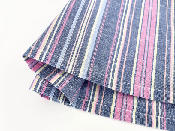 ロングプリーツスカート　* Cotton Linen Candy stripe * 12枚目の画像