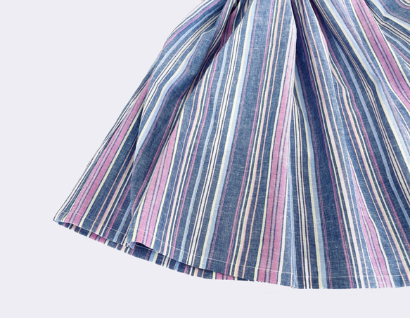 ロングプリーツスカート　* Cotton Linen Candy stripe * 11枚目の画像