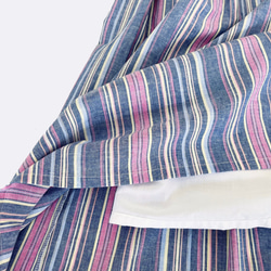 ロングプリーツスカート　* Cotton Linen Candy stripe * 10枚目の画像
