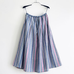 ロングプリーツスカート　* Cotton Linen Candy stripe * 7枚目の画像