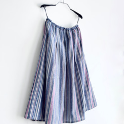 ロングプリーツスカート　* Cotton Linen Candy stripe * 8枚目の画像