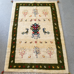150×100cm 【手織り ペルシャ絨毯 ギャッベ】ギャベ 手織り絨毯 1枚目の画像