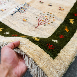 150×100cm 【手織り ペルシャ絨毯 ギャッベ】ギャベ 手織り絨毯 3枚目の画像