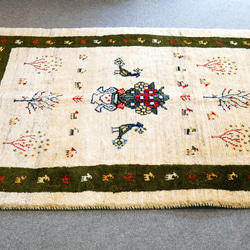150×100cm 【手織り ペルシャ絨毯 ギャッベ】ギャベ 手織り絨毯 2枚目の画像