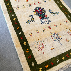 150×100cm 【手織り ペルシャ絨毯 ギャッベ】ギャベ 手織り絨毯 4枚目の画像