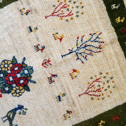 150×100cm 【手織り ペルシャ絨毯 ギャッベ】ギャベ 手織り絨毯 5枚目の画像