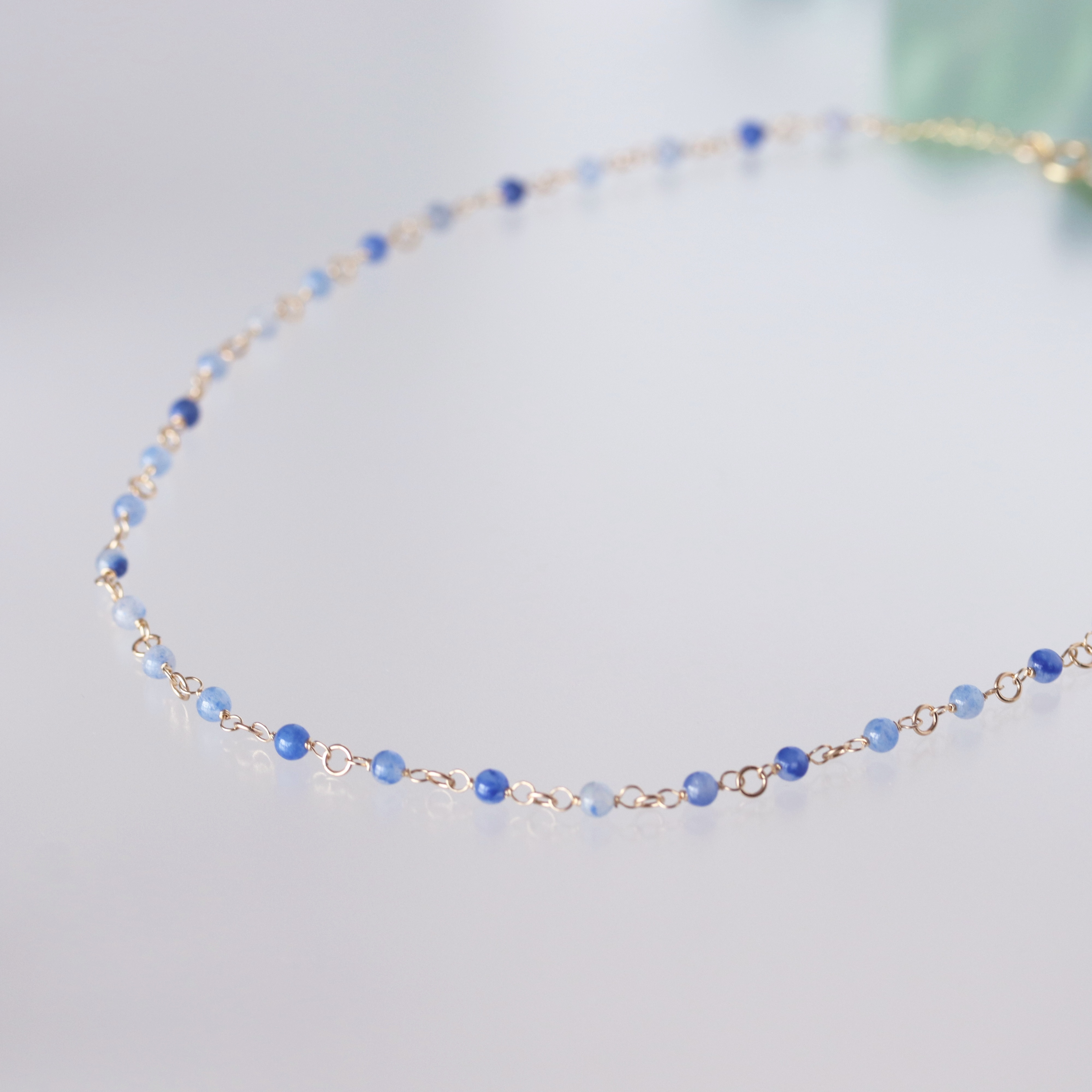 再販【長さ変更可】 〜 蒼い滴り 水の音 空の色 〜  ブルークォーツのネックレス 【14KGF】