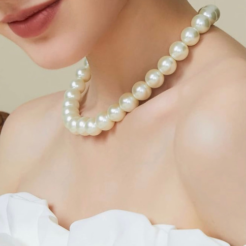 Gagan コットンパール　ネックレス ネックレス 日本製 コットンパール ロングネックレス 8mm 150cm