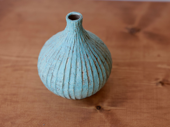 彩泥一輪挿し　ブルー 2枚目の画像