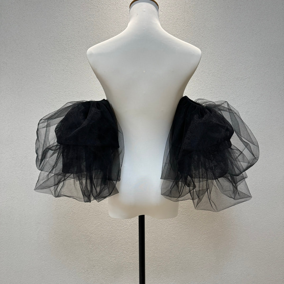 激売れ人気商品　黒い/白い　ボリューム　水玉　ふんわりチュール　上品　高級感溢れる　ウェディングドレス　取り外し可能挙式 4枚目の画像