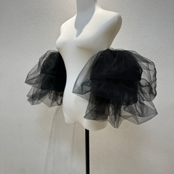 激売れ人気商品　黒い/白い　ボリューム　水玉　ふんわりチュール　上品　高級感溢れる　ウェディングドレス　取り外し可能挙式 3枚目の画像