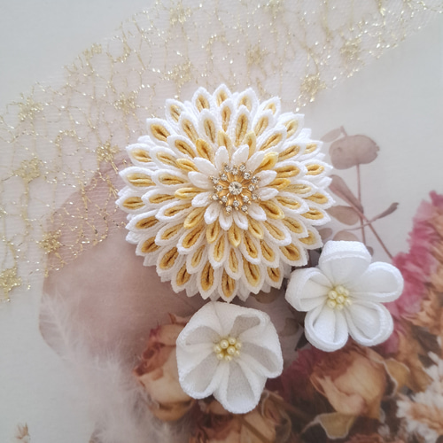 ☆豪華 かんざしセット☆ ◎つまみ細工◎ 菊『*大きなお花の髪 ☆豪華 かんざしセット☆ ◎つまみ細工◎ 菊『*大きなお花の髪