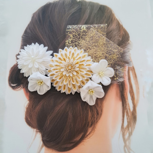 ☆豪華 かんざしセット☆ ◎つまみ細工◎ 菊『＊大きなお花の髪