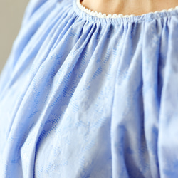 富有表現力的蕾絲棉質提花襯衫，長袖襯衫 240505-1 第8張的照片