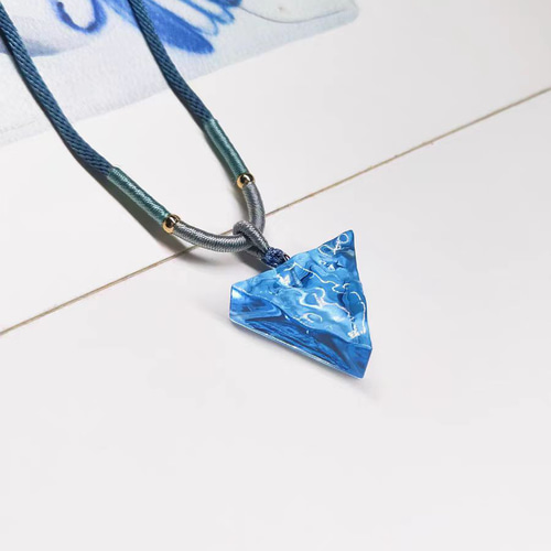 ハンドメイド 海の波 ネックレス ペンダント 手作り レジンアート 誕生