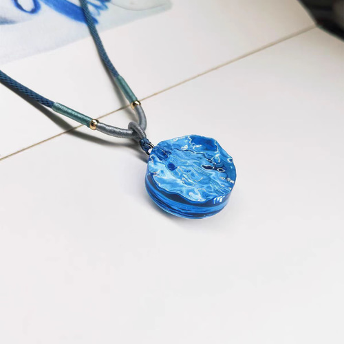 ハンドメイド レジン ネックレス レジンアクセサリー 海 海